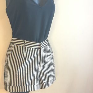Nude & Black Stripe Dress Shorts!